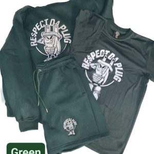 Hunter Green Embroidery Hoodie/Short Set
