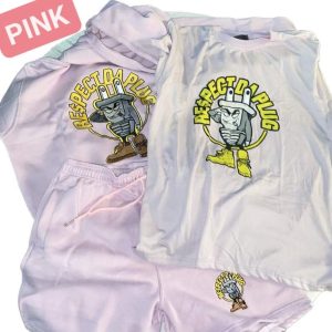 Pink Embroidery Hoodie/Short Set